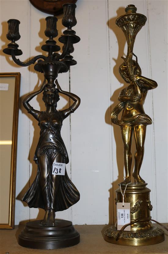 2 figural table lamps